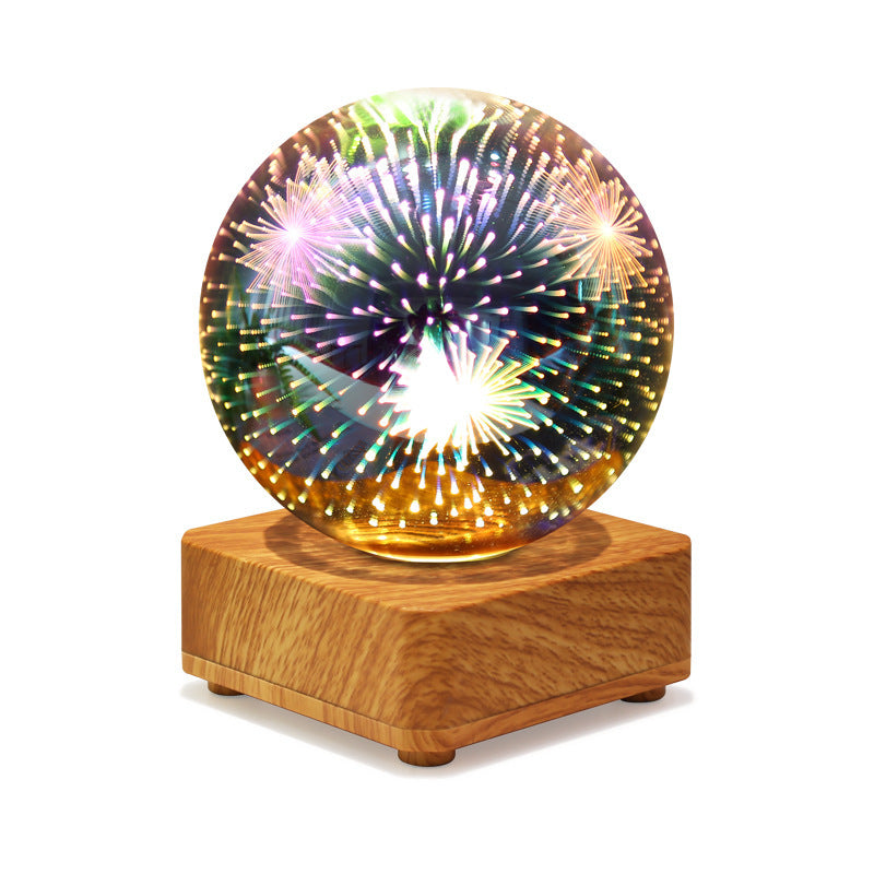 LED3D Fireworks Small Night Light Christmas Festival Romantic Atmosphere Small Table Lamp